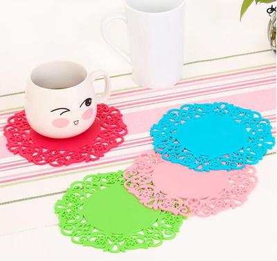 Flower Hollow Doilies Silicone Coaster Coffee Table Cup Mats Pad Placemat Kitchen Accessories