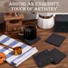 4/8 Pcs Slate Drink Coasters, Black Stone Coaster Set, Laser Engraving Blanks with Anti-Scratch Bottom for Home, Office