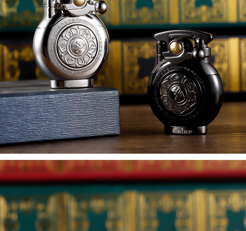 Leader CHIEF Automatic Ejection Windproof Kerosene Lighter - Creative Rocker Design for Personality and Decompression.
