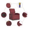 Massage Chair Burgundy Artificial Leather