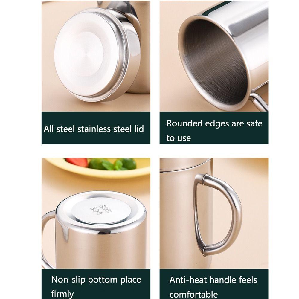 Stainless Steel Drinking Water Cup Double Wall Tea Cup Lightweight Coffee Mug  Juice