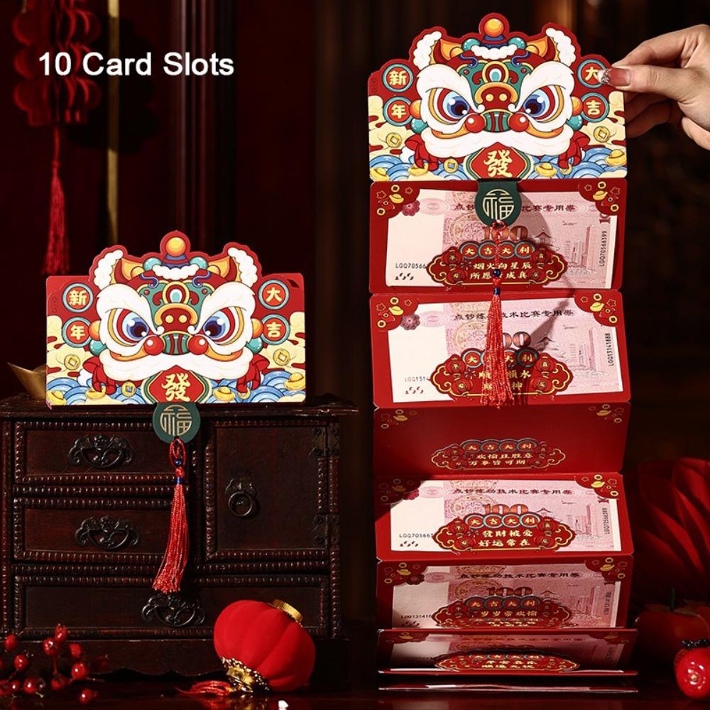Paper Horse Year Red Envelope 3D Design Red Color Cartoon Red Envelope Chinese Style Folding Style Chinese New Year Envelope