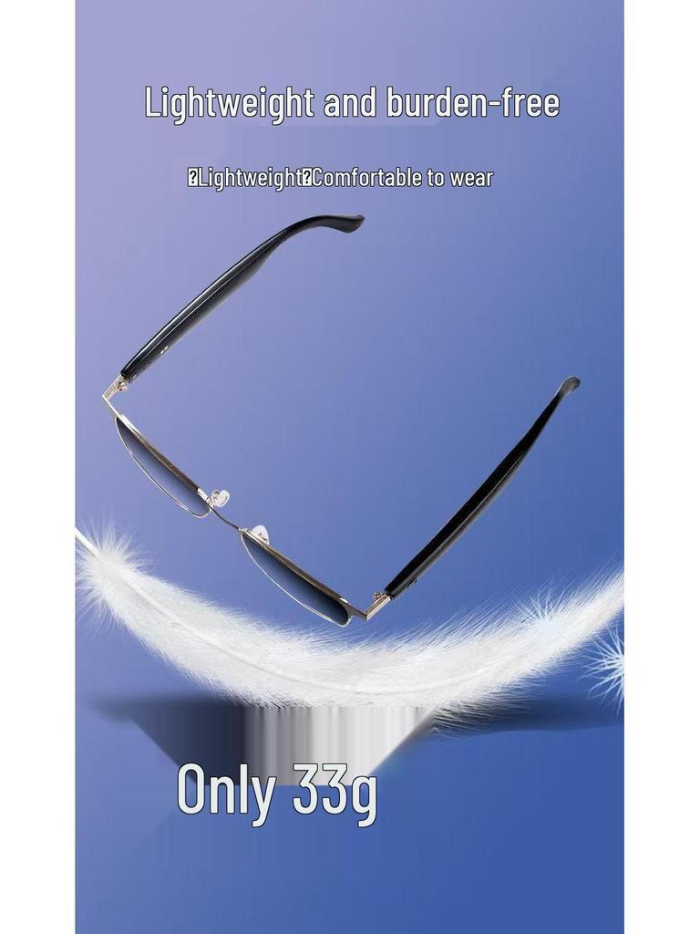 Slimme Fotochrome Bluetooth Zonnebril met Oordopjes - Blauwlichtfilter, Halve Frame voor Rijden & Fietsen