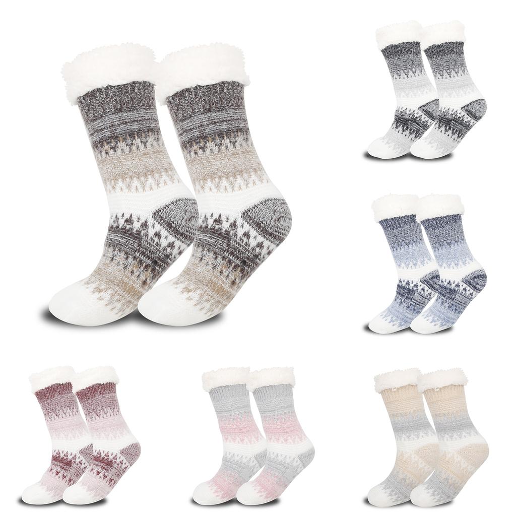 Dámské sametové zateplené teplé ponožky, domácí ponožky, spací ponožky, podlahové ponožky, ponožky do pantoflí