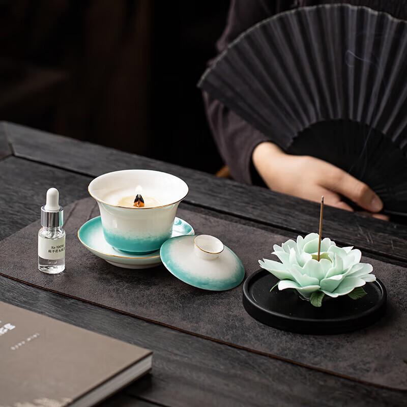 Hongyu Ceramic Aromatherapy Gaiwan & Essential Oil Gift Set