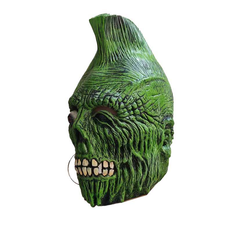 1pc Green Zombie Skull Mask, Halloween Mask, Haunted House Scene Layout, Scary and Scary Dress Up Props