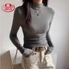 Women's Semi-Turtleneck Knit Base Layer Top