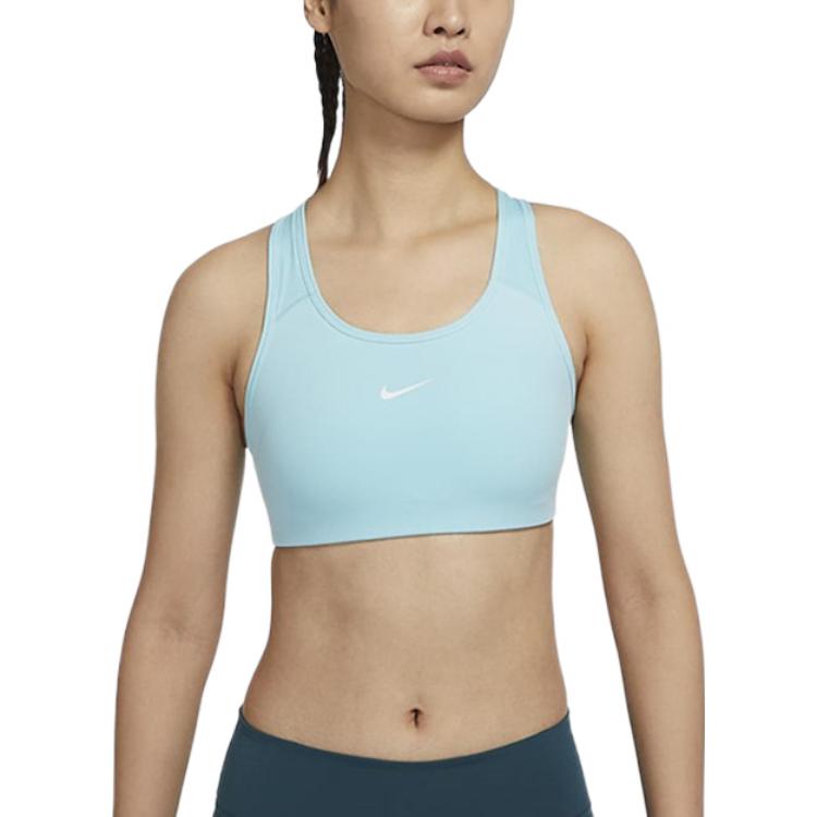 Nike Medium Support One-Piece Padded Solid Color Sports Bra Women Underwear Blue BV3637-483
