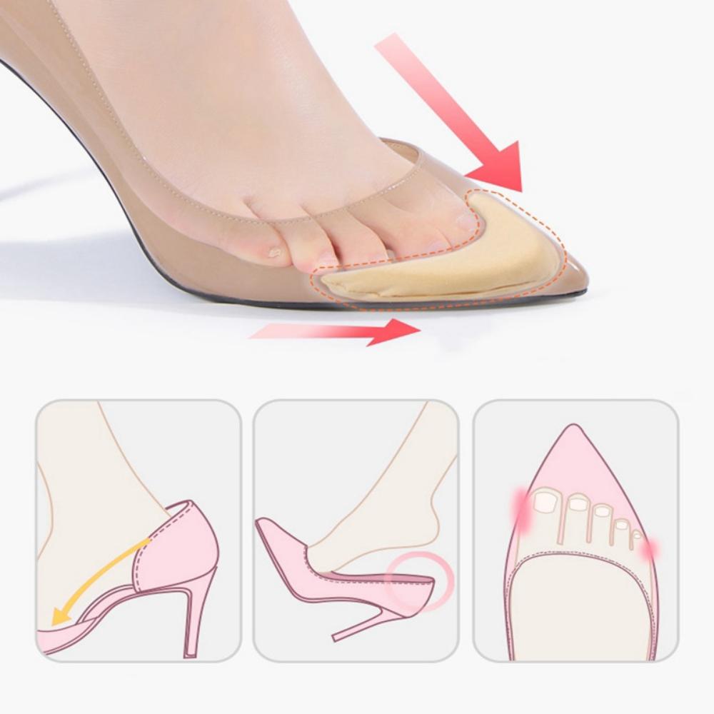 1/2Pair Toe Plug Soft Sponge Half Insoles Reusable Toe Filler Inserts Shoes Adjustable Big Foot Brace Pad Unisex Shoe Inserts