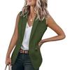 2025 Summer Sleeveless Suit Jacket: Women's Solid Color, Loose Fit, with Suit Collar