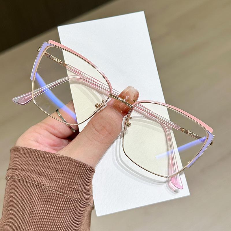 New Men Women Fashion Metal Eyeglass Frames Anti-blue Light Glasses Lightweight and Comfortable Computer Goggles Whosale
