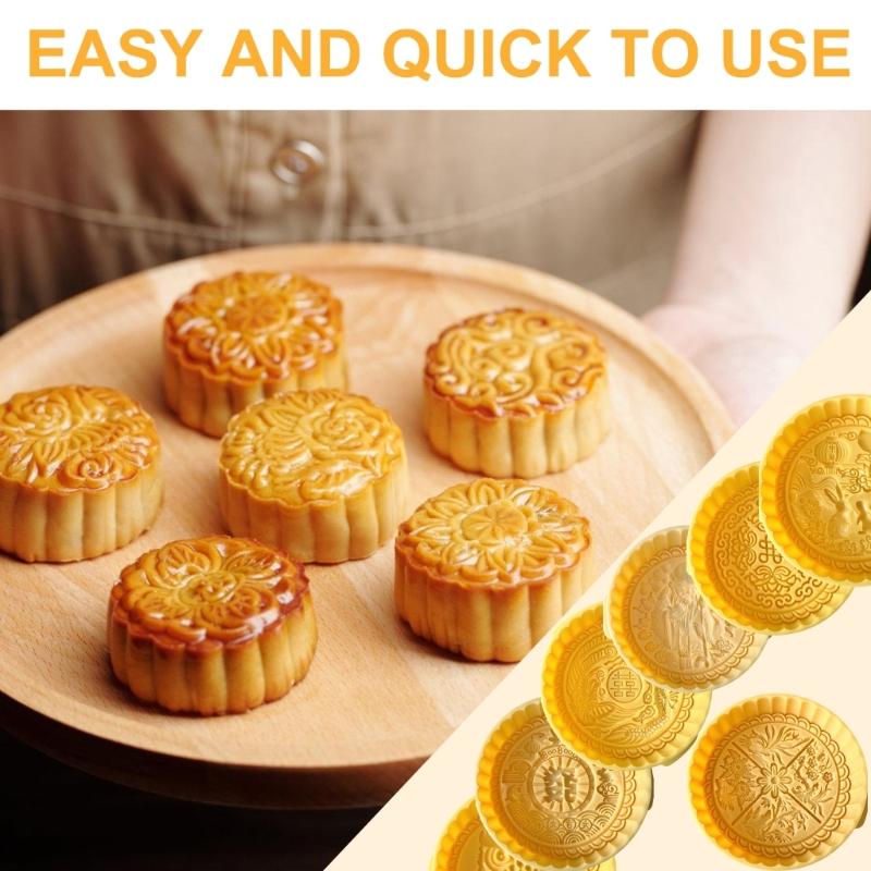 2Pcs Traditional Pattern Cookie Stamps Biscuit Press Mold Dessert Cutter Hand Press Pastry Mold Cake Decorating Tool
