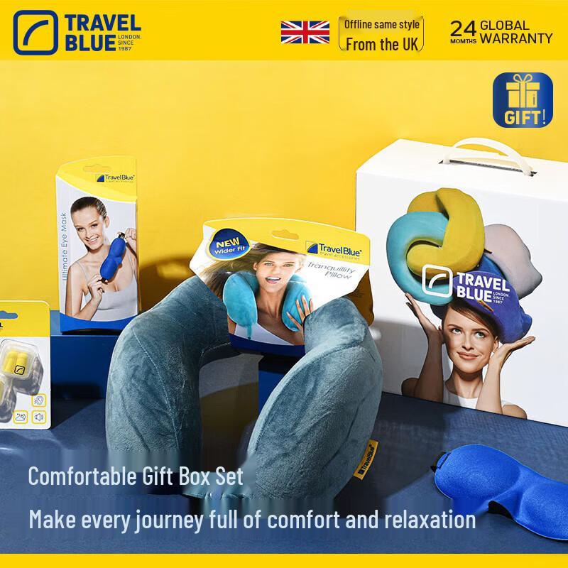 Travel Blue Memory Foam U-shaped Pillow Travel Set