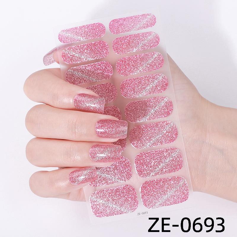 Cat Eye Gradient Glitter Waterproof Nail Stickers