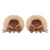 Artificial Bear Ear Hair Clip Hairpin with Bows Animal Ear Barrette Costume for Halloween and Cosplay