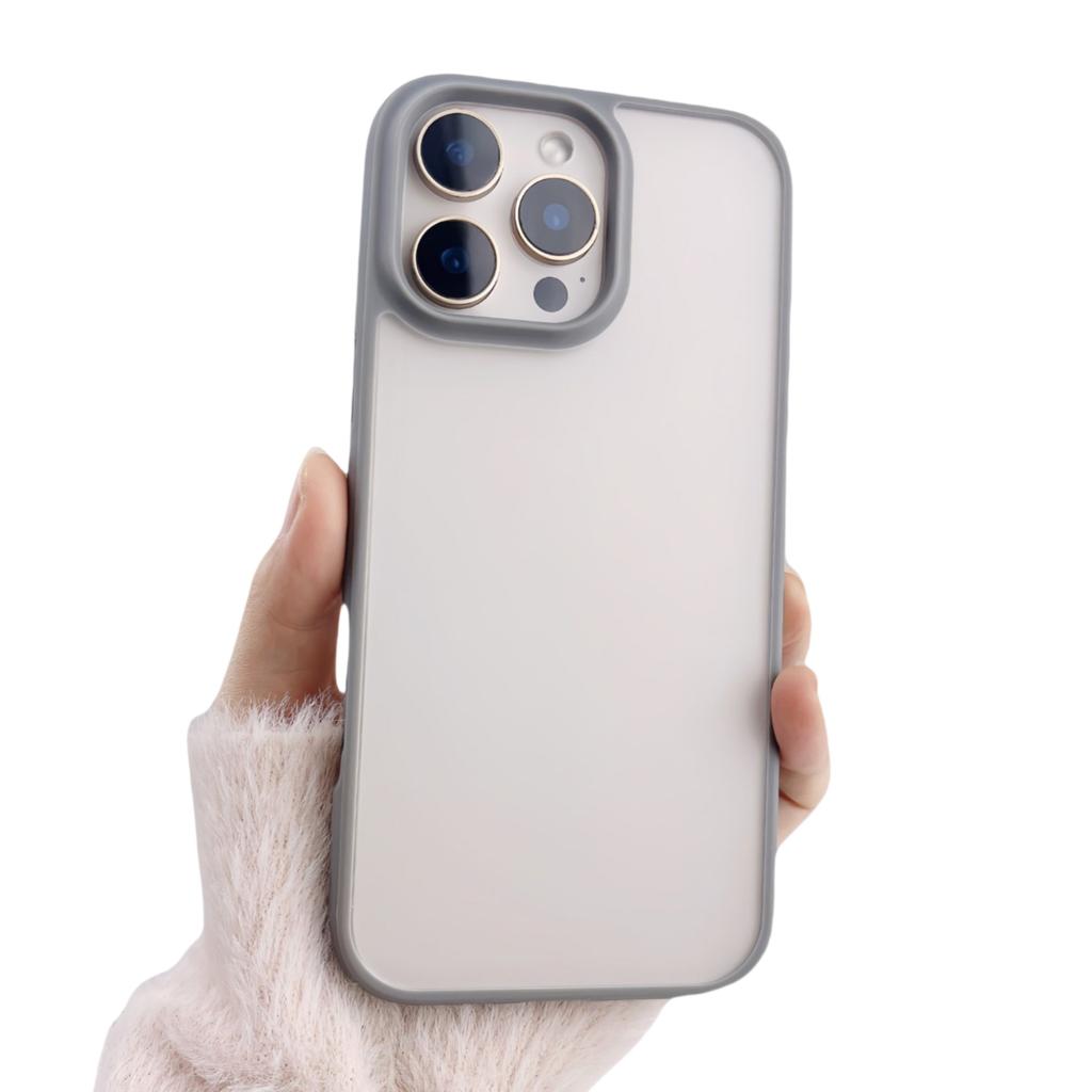 For iPhone 16 Pro Case Curved Frame PC + TPU Phone Cover Anti Drop Protection