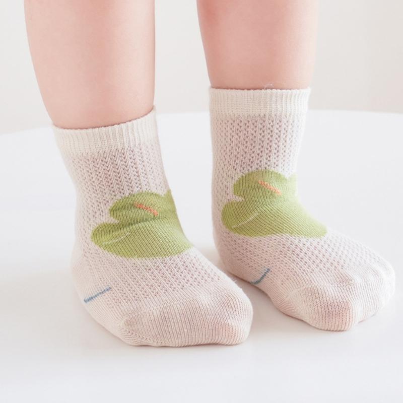 Pack of 4 Pair Breathable Cotton Baby Socks for 0-5 Years Nonslip Design Calf Length Socks for Sensitive Skin