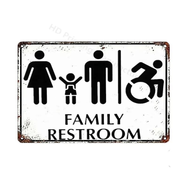 Toilet Sign Vintage Funny Metal Tin Signs Retro WC Lavatory Toilettes Wall Poster Art Bar Club Bathroom Toilet Wall Decor