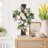 Easter Cross Simulation Flower Wall Hanging Wreath, Artificial Flower Decoration, Easter Farmhouse Front Door Decorations