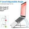 Aluminum Desktop Laptop Stand, Foldable Adjustable Riser Holder, Portable, Compatible With 10‑15.6 Inch  Laptops