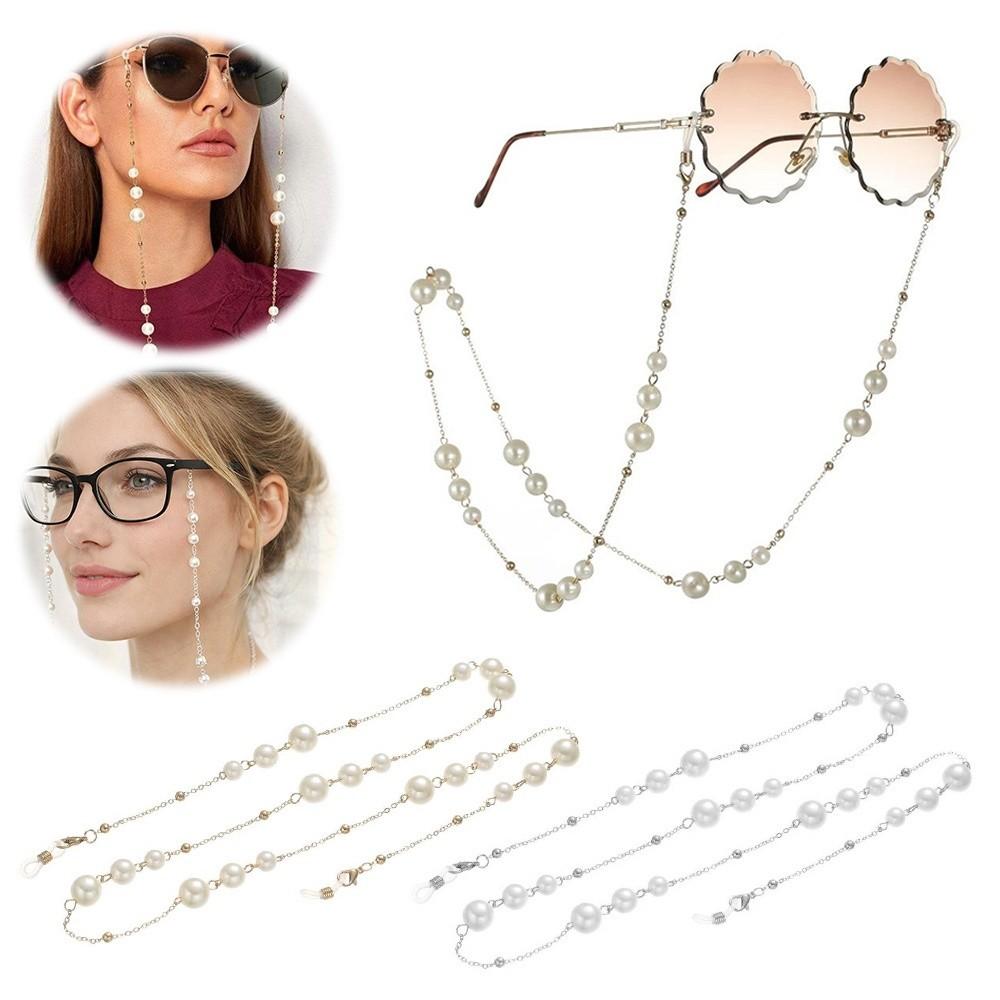 Pearl Beaded Sunglass Chain Hanging Cord Anti Drop Eyeglass Lanyard Adjustable Nonslip Eyeglass Holder Strap Eye Accessories