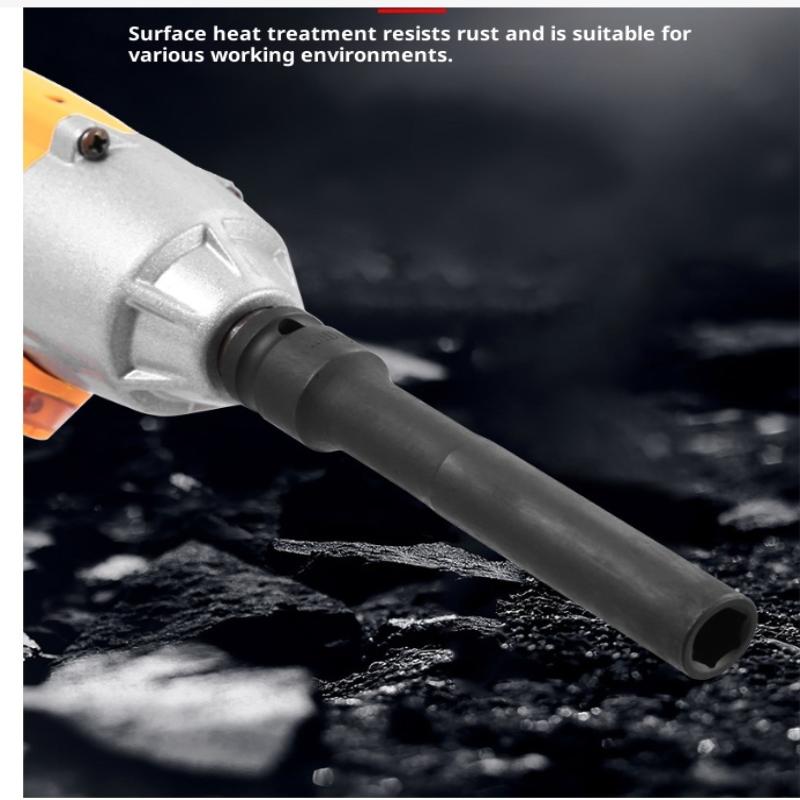 2In1 8-12Mm Long Impact Hex Socket Set Wrench Hex Socket With Variation 1/2"Drive Carbon Black Steel