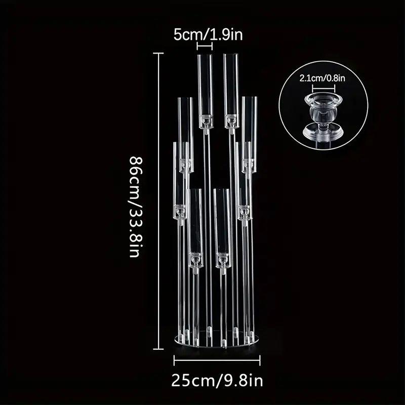 Transparent Acrylic Cross Wedding Candlestick for Banquets, Hotels, Aisles, Restaurants, and Bars