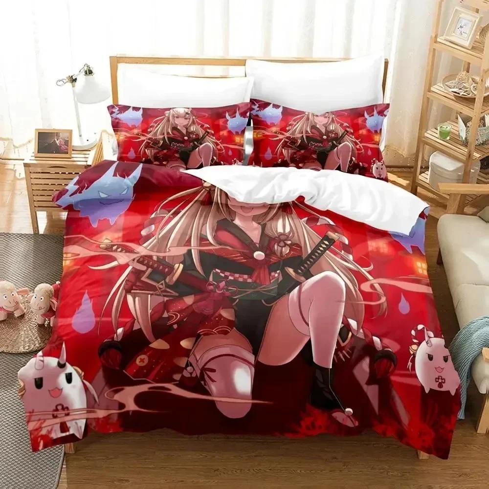 Comforter 3D Print Anime Nakiri Ayame Bedding Set Bedroom Soft Modern S Comefortable Kids And
