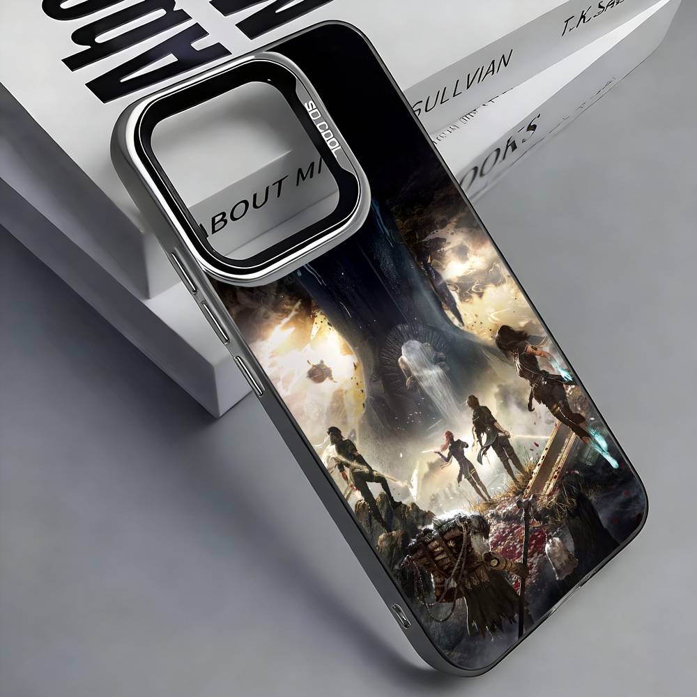 C-Clair Obscur Expedition 33 Handyhülle Für iPhone 17, 16,15,14,13,12,11 Plus,Pro Max, Buntes Silbernes Funda Cover