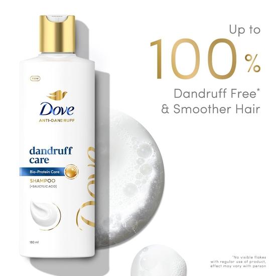 DOVE Dandruff Care Shampoo for Dry, Itchy & Flaky Scalp - 180ml | Enriched with Bio-Protein Care and Salicylic Acid | For Men & Women