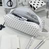 Zipper Design Pen Bag Polka Dot Pencil Case Portable Stationery Pouch  Gift