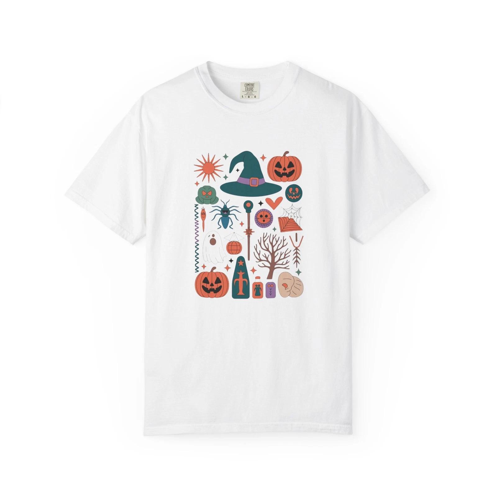 Boho Halloween T-shirt, Spooky Festival Tee, Witchy Graphic Shirt, October L