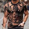 Beast Fierce Lion Printing 3d T-Shirt Men's Short Sleeve Tops Oversized Tees Shirt Men Design Clothes Tops
