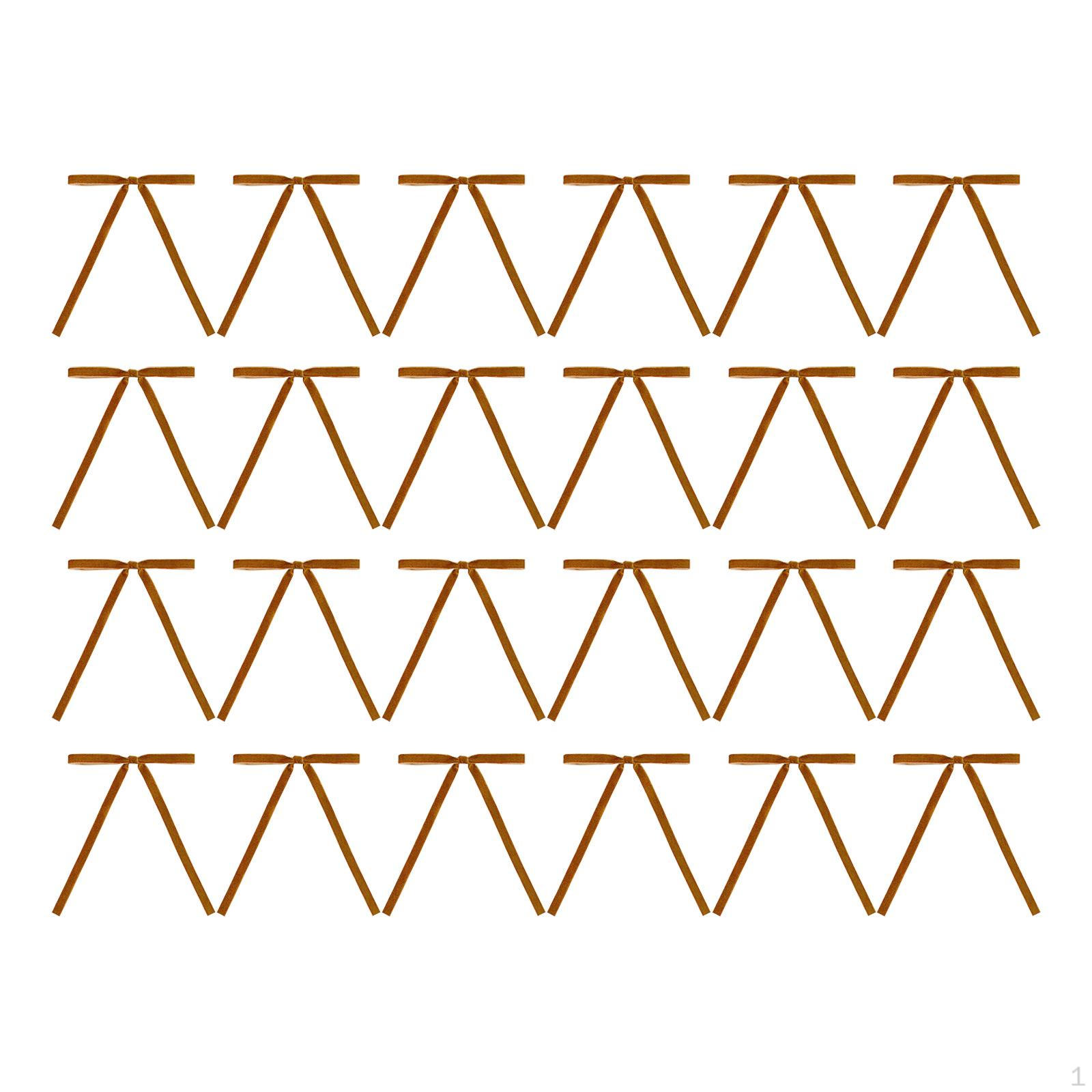 

24 шт. Рождественская коллекция бантов, бархатные банты для вручения подарков и украшения елки коричневый