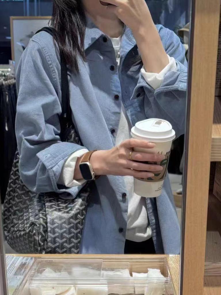 Women's Retro Corduroy Loose Long-Sleeve Shirt - Casual, Versatile, Meat-Concealing 