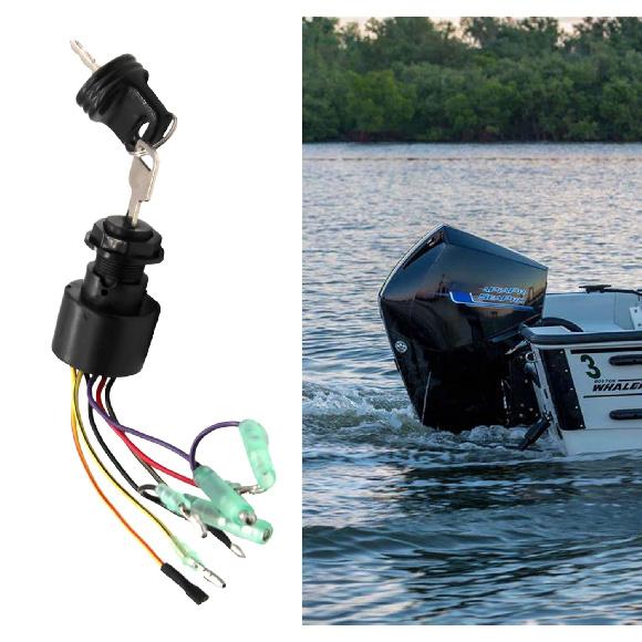 Boat Ignition Switch with Key, Fits Mercury Ignition Switch 87-17009A2 87-17009A5, Replacement for Mercury Mariner Outboard Motor Control Box, 2X