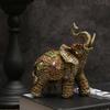 1pc, Exotic Embellished Elephant Figurines, Resin Craft, Decorative Statues For Living Room And Bedroom Home Decor