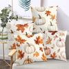 2D flat printing Autumn Pumpkins And Leaves Pattern Throw Pillows Polyester pillowcase, sofa decorative cushion cov