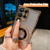 For Magsafe Glitter Stand Gradient Case for Samsung Galaxy S24 Ultra S22 Plus S23 FE Magnetic Bracket Airbag Shockproof Cover