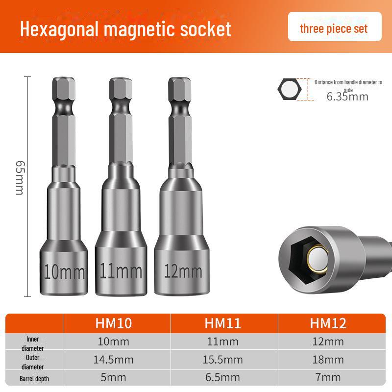 8mm Magnetic Hex Socket Head Drill and Wrench Tool Set