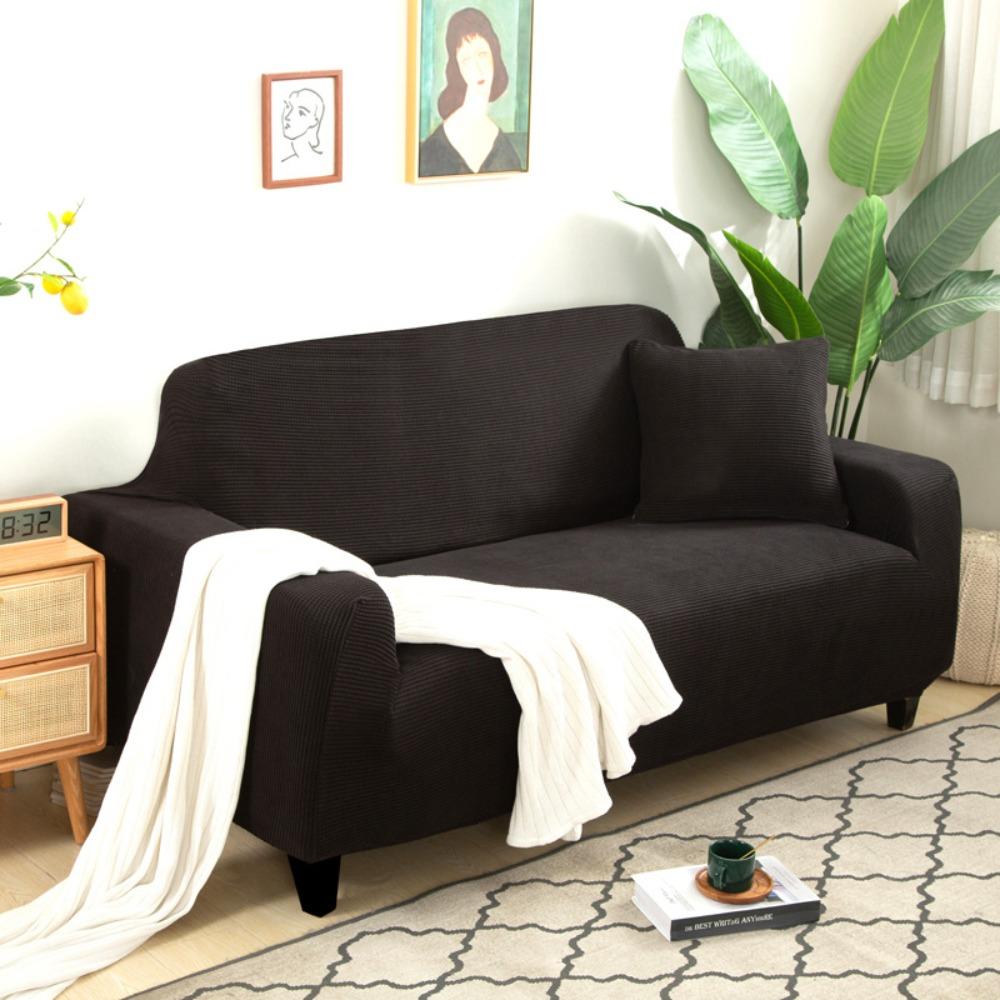 Stretchable Sofa Cover Full Enclosure Corn Kernel Pattern Dustproof Slip-Resistant Living Room Couch Protector