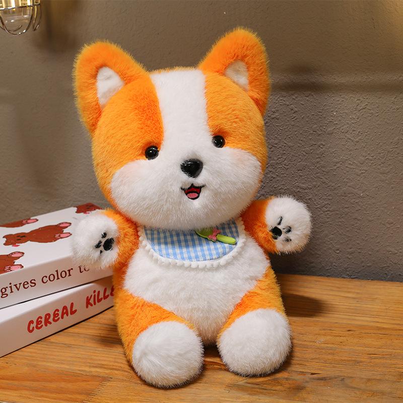 

New creative Shiba Inu doll scarf dog dog doll bed sleeping soothing throw pillow night market ring doll 40cm/0.4kg