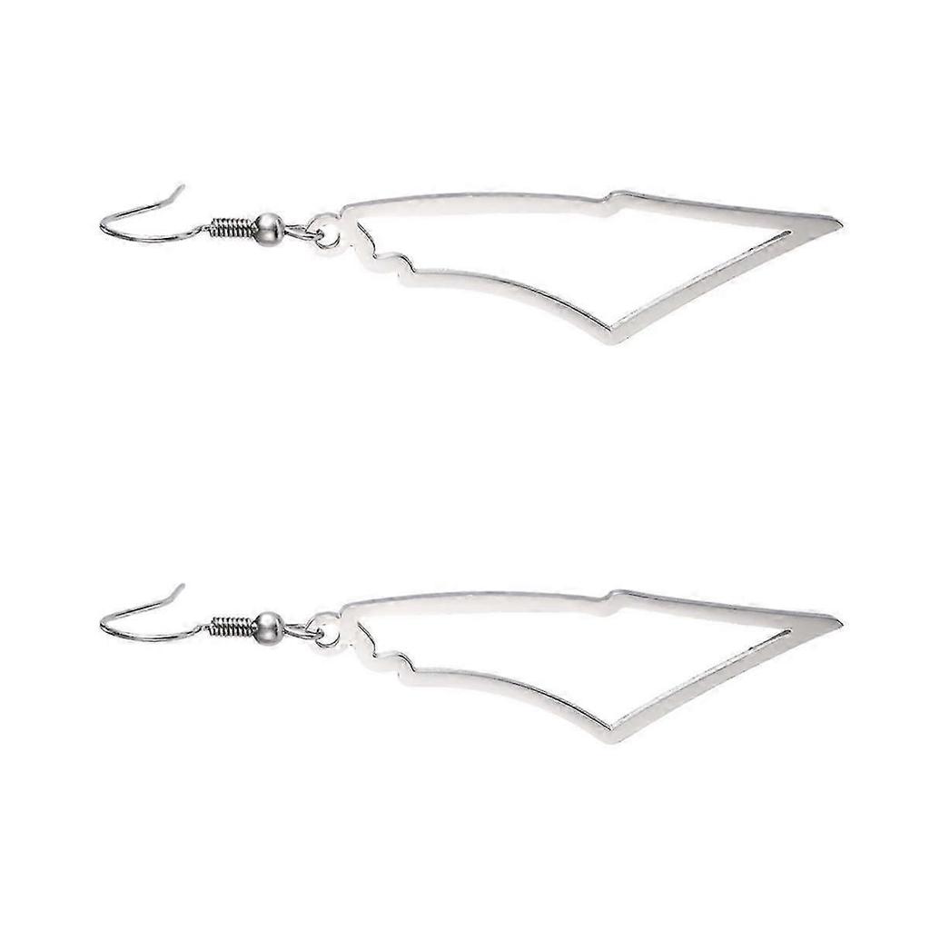 A Silver Palestine Map Dangle Earrings Women Geography Map Pendent Earring Stainless Jewelr