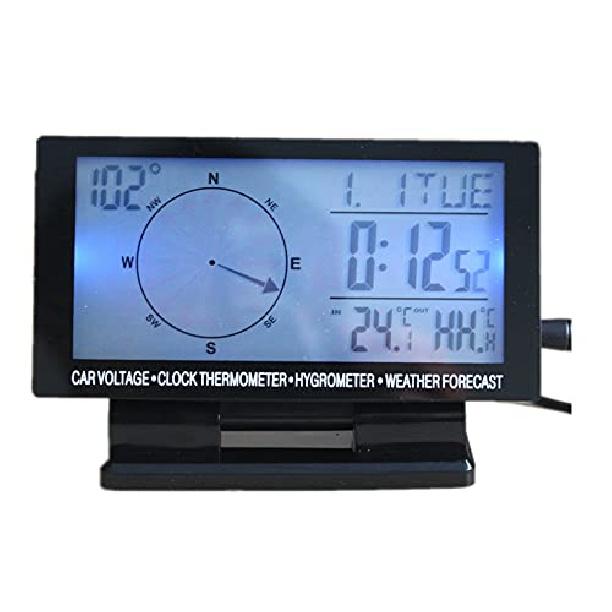 

Digital Car Outdoor/Indoor Dual Thermometer Tempeure Sensor Vehicle Clock LCD Display Backlight Calendar Car Electronic Clock Tempeure Meter Compass
