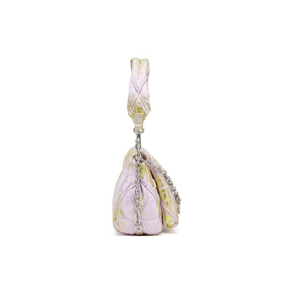 Diesel Charm-D Silver Hardware Cotton Shoulder Bag Women Bags Light-Pink X09596P6681HA295