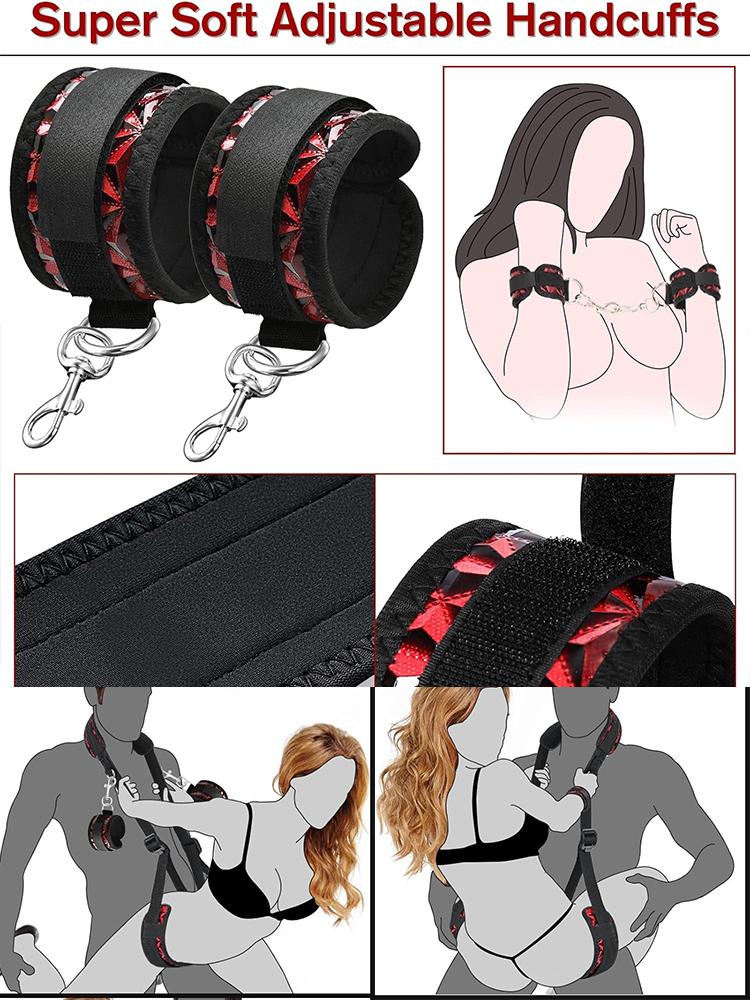 Sex Handcuffs Restraints Open Leg Ankle Cuffs SM Bondage Harness Bed Bandage Straps Slave Major Toys Erotic Accessories