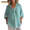 Bluze și Cămăși Casual de Modă pentru Femei, Culoare Solidă, Imprimeu, Mânecă Lungă, Guler POLO