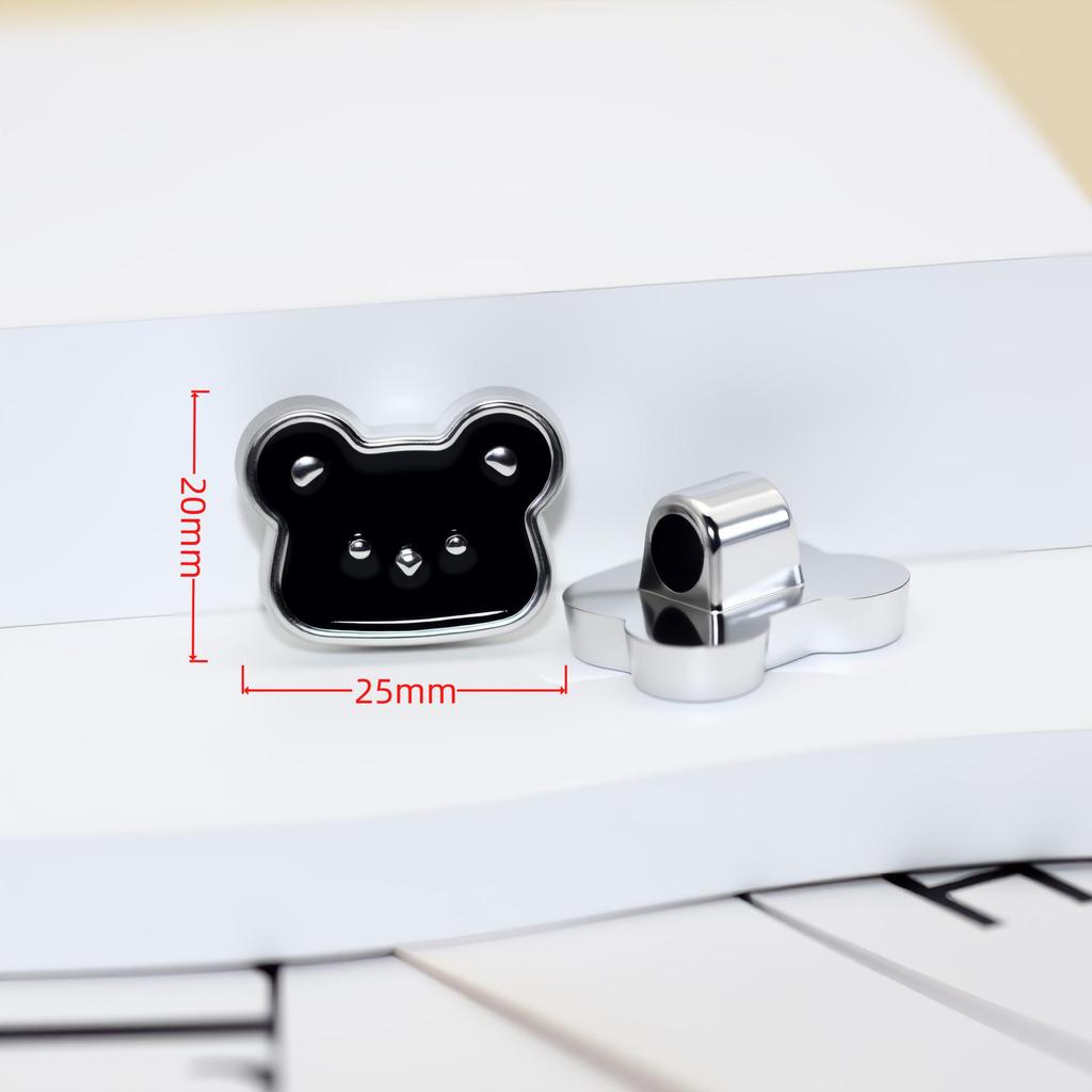 Elegant Matte Silver Teddy Bear Heart Strawberry Jewelry Hair Accessories with Handmade Details