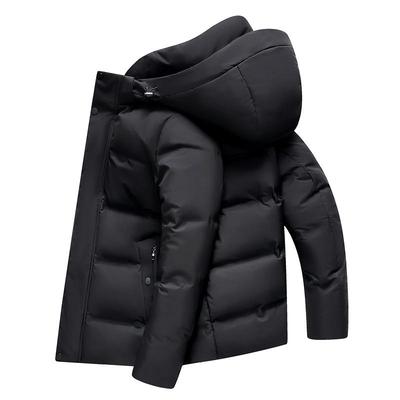 Men's Plus Size Hooded Down Jacket - Warm Winter Outerwear for Middle-Aged & Elderly Dads