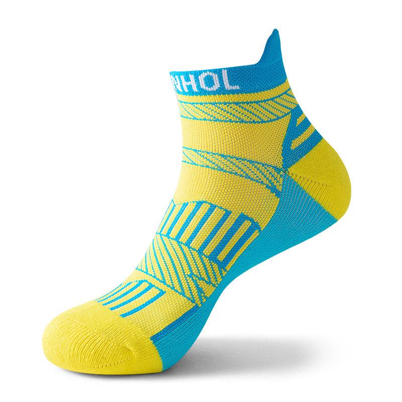 

Новые носки до щиколотки для женщин и мужчин, спортивные, мягкие, дышащие, спортивные, хлопковые, квартетные, беговые носки US 6-12 EU39-44 жёлтый